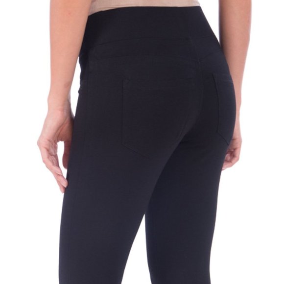 Lola Jeans Michelle Mid Rise Pull On Capri - Jersey Black - Picture 3 of 10